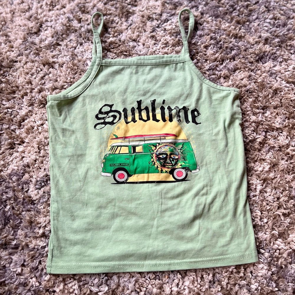 Green Sublime Crop Tank